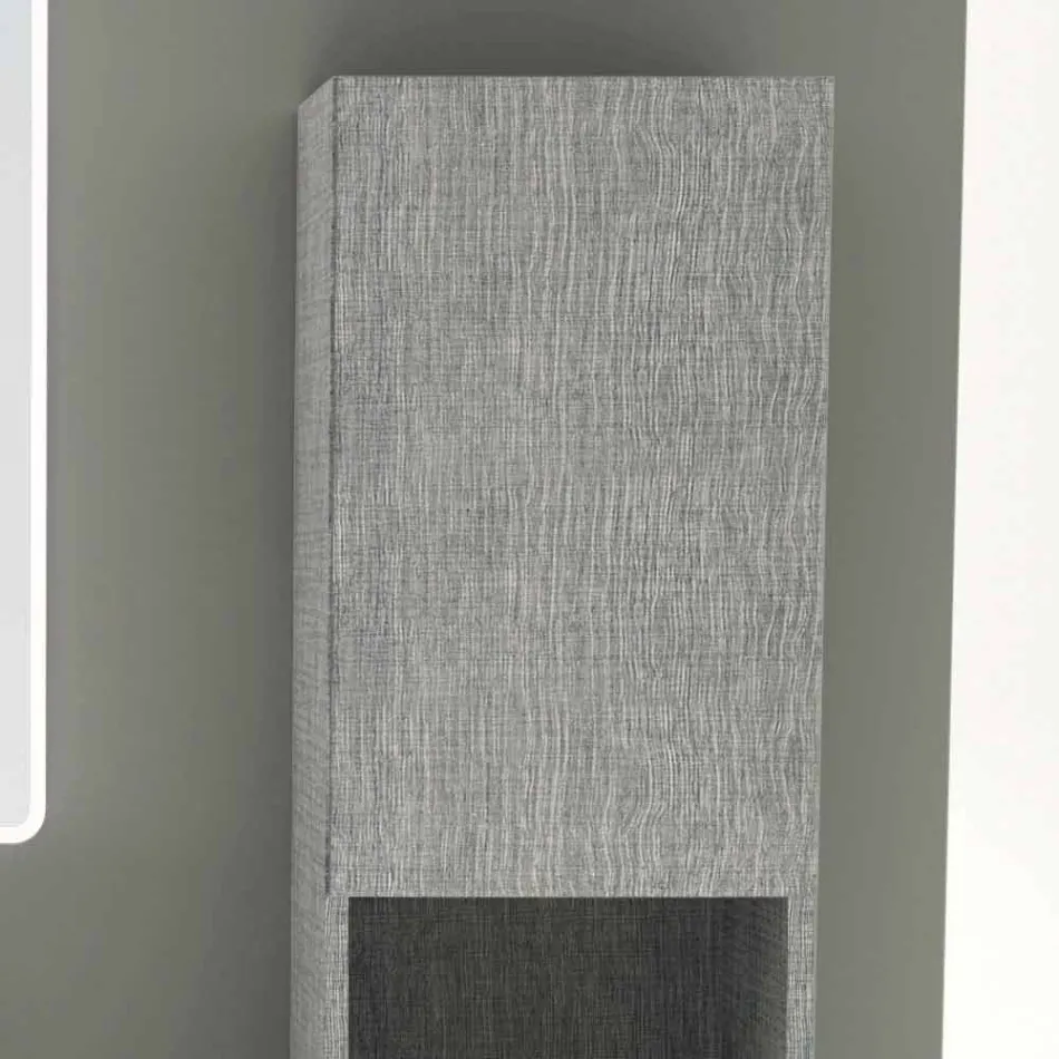 Colonne de salle de bain avec 2 portes au design moderne en éco-bois Ambra, fabriqué en Italie Viadurini