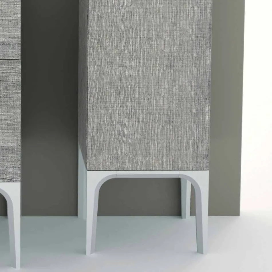 Colonne de salle de bain avec 2 portes au design moderne en éco-bois Ambra, fabriqué en Italie Viadurini