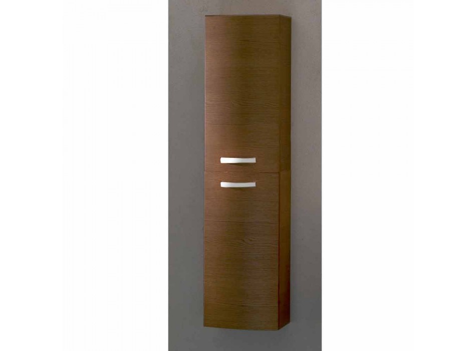 Gioia, Meuble de salle de bain suspendu 2 portes en bois de chêne, fabriqué en Italie Viadurini