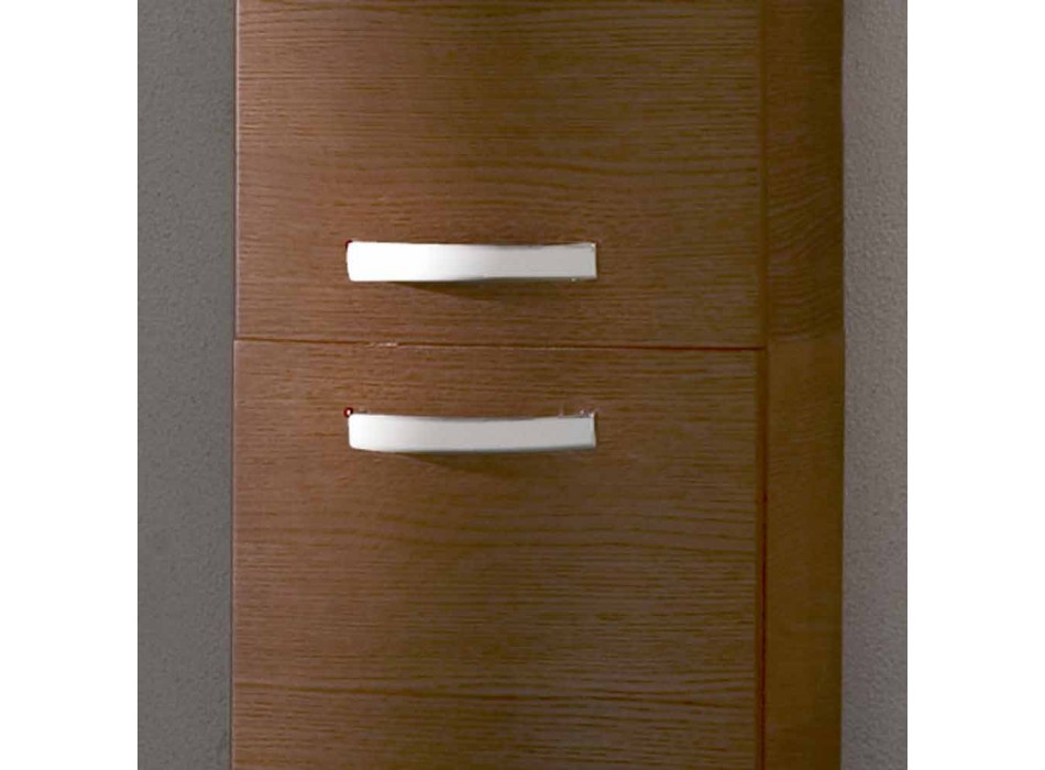 Gioia, Meuble de salle de bain suspendu 2 portes en bois de chêne, fabriqué en Italie Viadurini