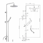 Colonne de douche à section ronde en laiton avec douchette à main Made in Italy - Amadeo Viadurini