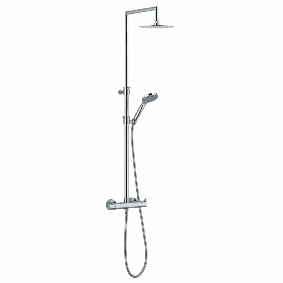 Colonne de douche avec inverseur intégré en laiton chromé Made in Italy - Griso Viadurini