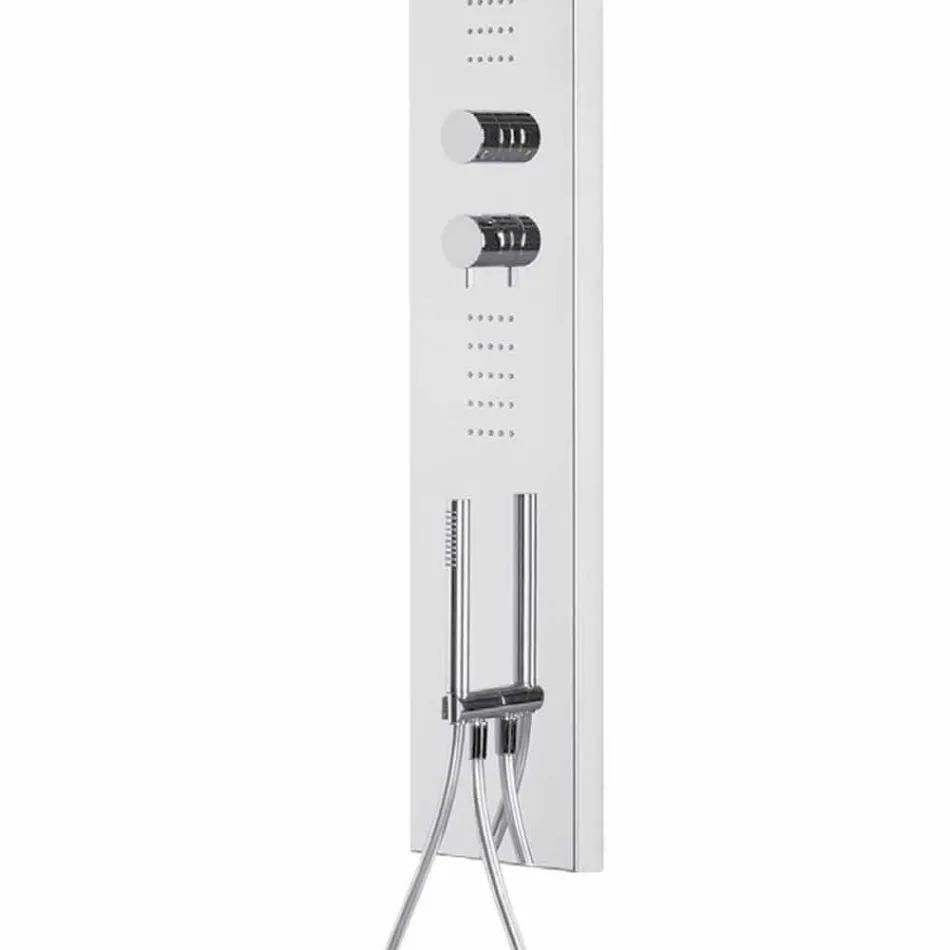 Colonne de douche en acier avec pomme de douche pluie Made in Italy - Sailor Viadurini