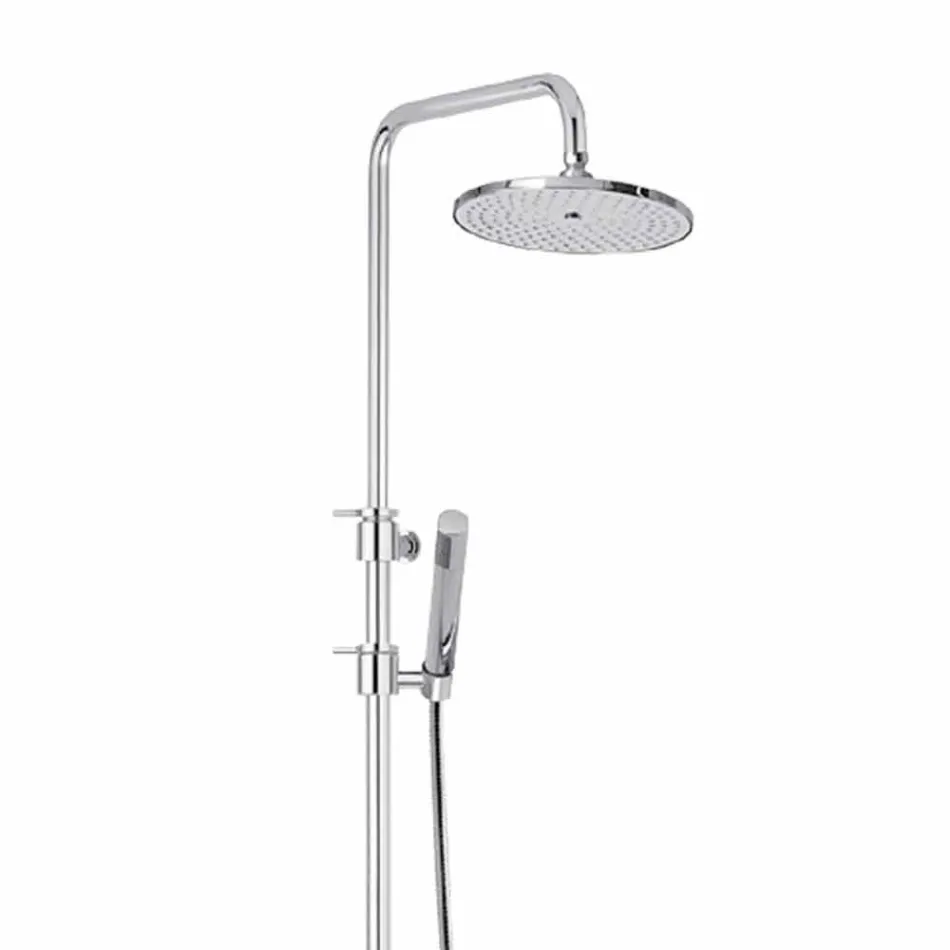 Colonne de douche en laiton avec douche en ABS et pomme de douche Made in Italy - Capot Viadurini