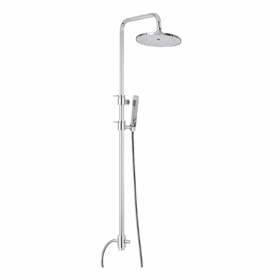 Colonne de douche en laiton avec douche en ABS et pomme de douche Made in Italy - Capot Viadurini