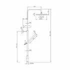 Colonne de douche en laiton avec pomme de douche et douchette à main en ABS Made in Italy - Lesio Viadurini