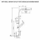 Colonne de douche en laiton avec pomme de douche ronde en acier Made in Italy - Kennedy Viadurini