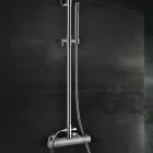 Colonne de douche en laiton avec pomme de douche ronde ultra-mince Made in Italy - Merio Viadurini