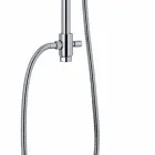 Colonne de douche en laiton chromé avec pomme de douche et tuyau flexible Made in Italy - Cunio Viadurini