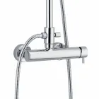 Colonne de douche monocommande en laiton finition chromée Made in Italy - Padula Viadurini