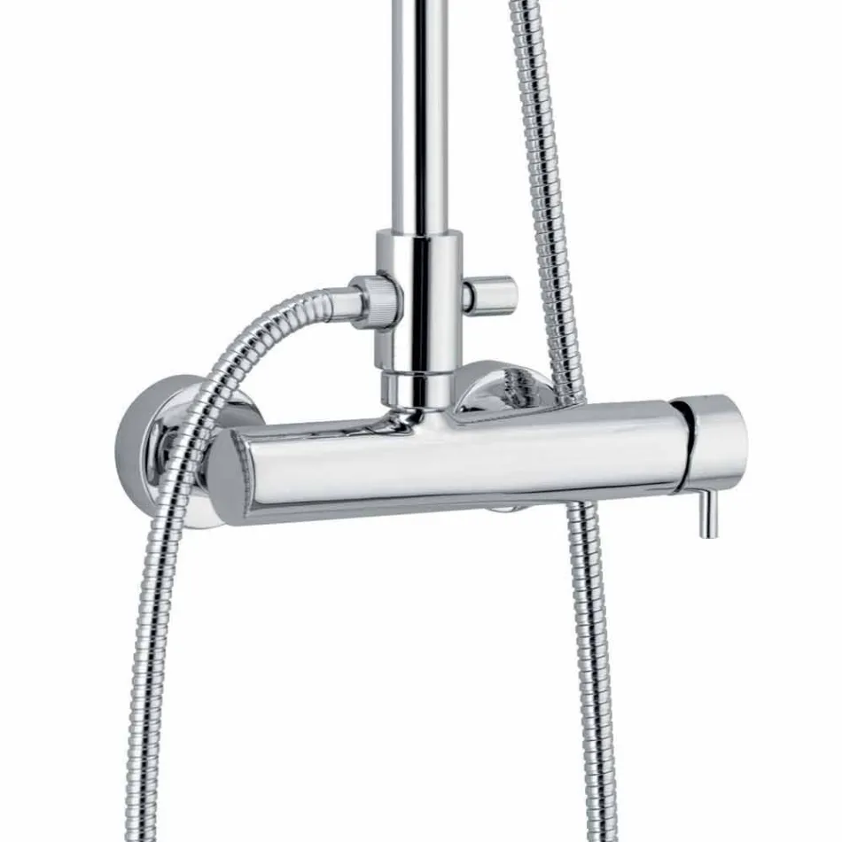 Colonne de douche monocommande en laiton finition chromée Made in Italy - Padula Viadurini