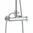 Colonne de douche monocommande en laiton finition chromée Made in Italy - Padula Viadurini