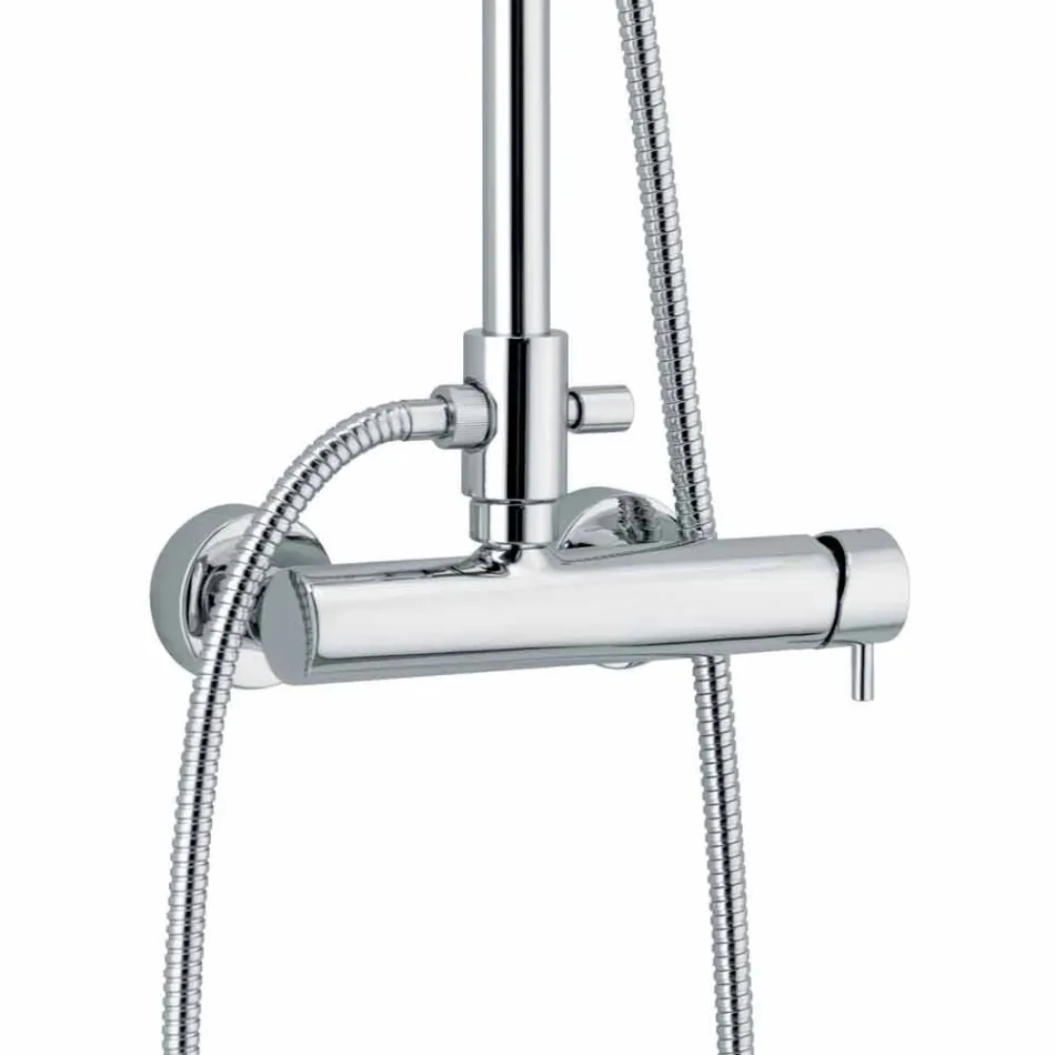 Colonne de douche monocommande en laiton finition chromée Made in Italy - Padula Viadurini