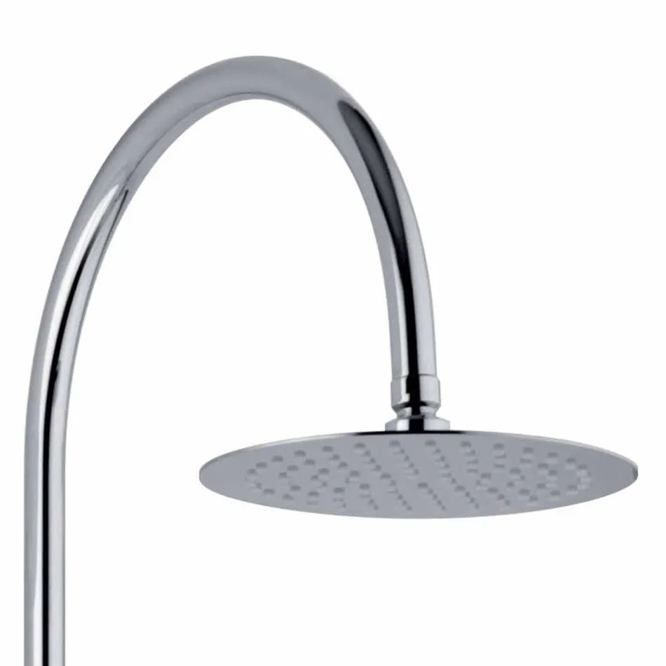 Colonne de douche télescopique en laiton avec pomme de douche ronde Made in Italy - Lenio Viadurini