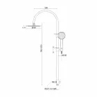 Colonne de douche télescopique en laiton avec pomme de douche ronde Made in Italy - Lenio Viadurini