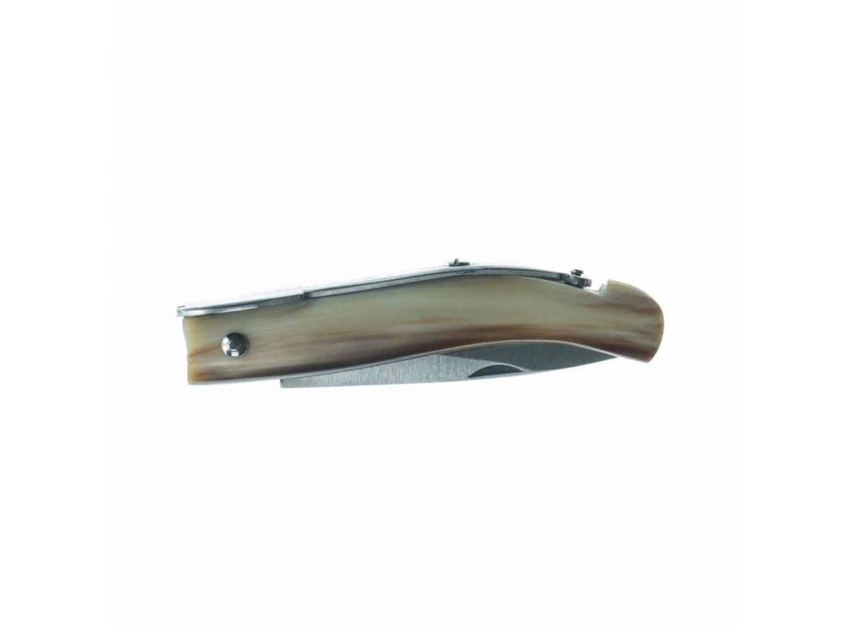 Couteau Anconetano fabriqué à la main avec manche en corne Fabriqué en Italie - Tanco Viadurini
