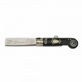 Couteau ancien en corne de buffle avec détails en argent Fabriqué en Italie - Lame