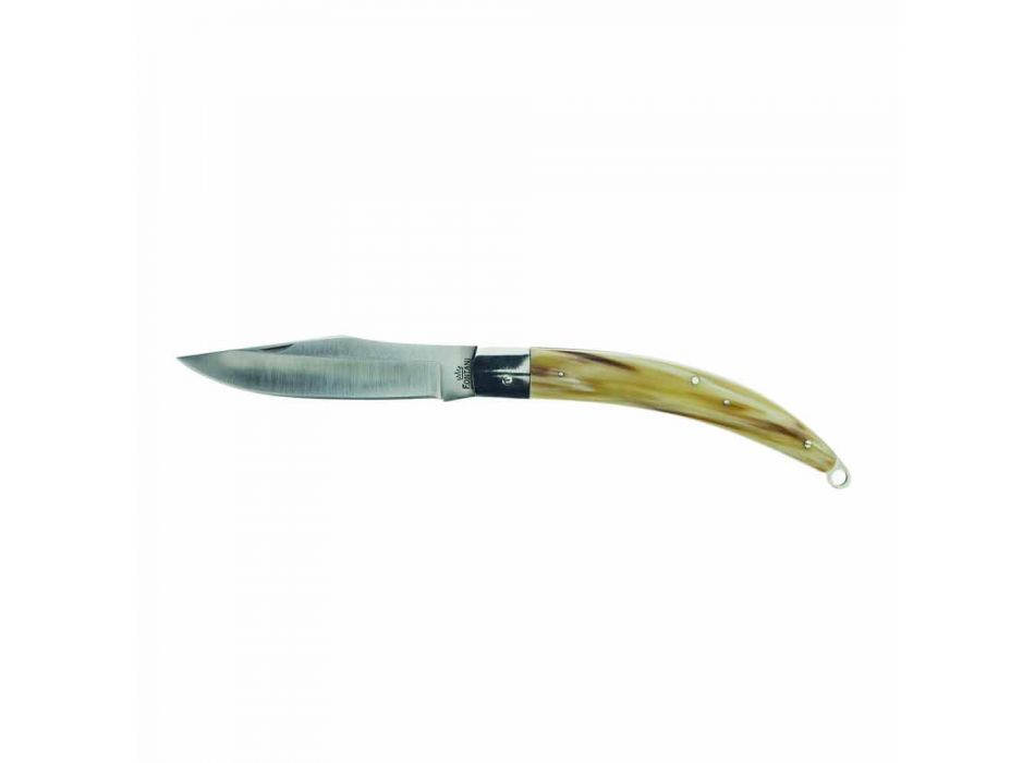 Couteau de chasse artisanal antique avec lame en acier fabriqué en Italie - Afri Viadurini
