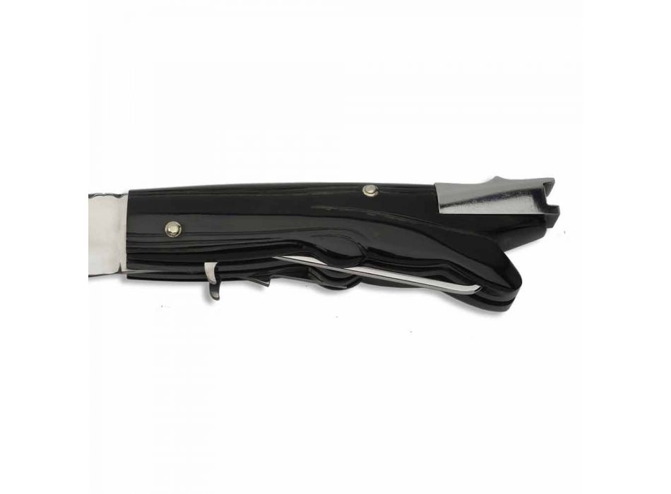 Couteau de chasse ancien avec manche en corne de bœuf fabriqué en Italie - Antique Viadurini