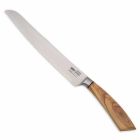 Couteau à pain artisanal avec manche en corne ou en bois fabriqué en Italie - Panneau Viadurini