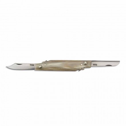Couteau Palmerino à double lame en acier fabriqué à la main Fabriqué en Italie - Merino Viadurini