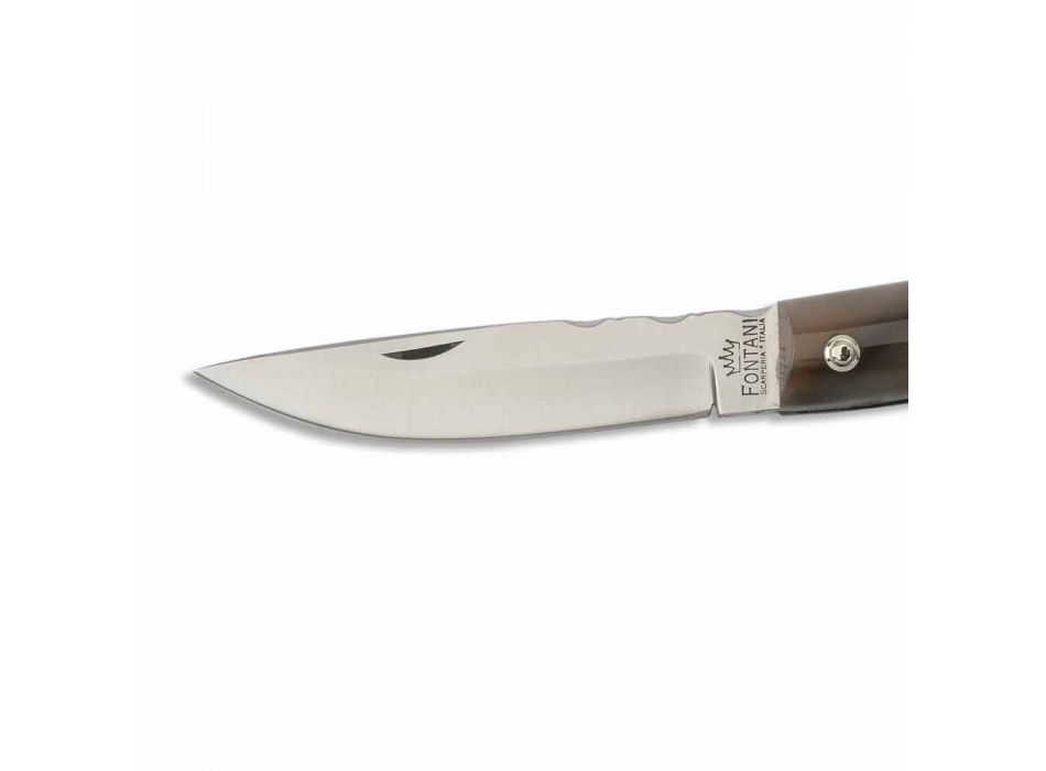 Couteau pérugin avec manche en corne ou en bois fabriqué à la main en Italie - Rugino Viadurini