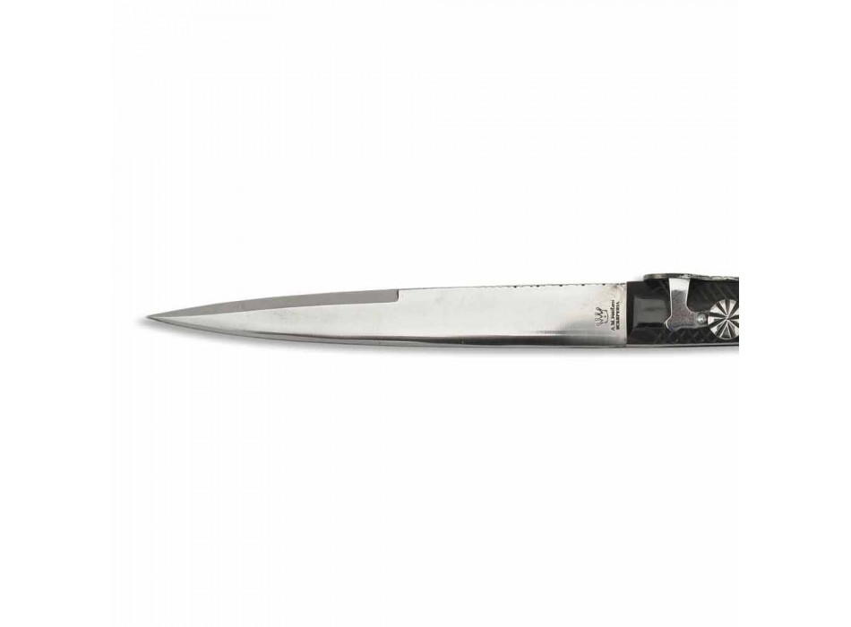 Couteau Salitano fait à la main avec ressort à cliquet Made in Italy - Sicilian Viadurini
