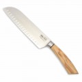 Couteau Santoku artisanal avec manche en corne ou en bois Made in Italy - Toki