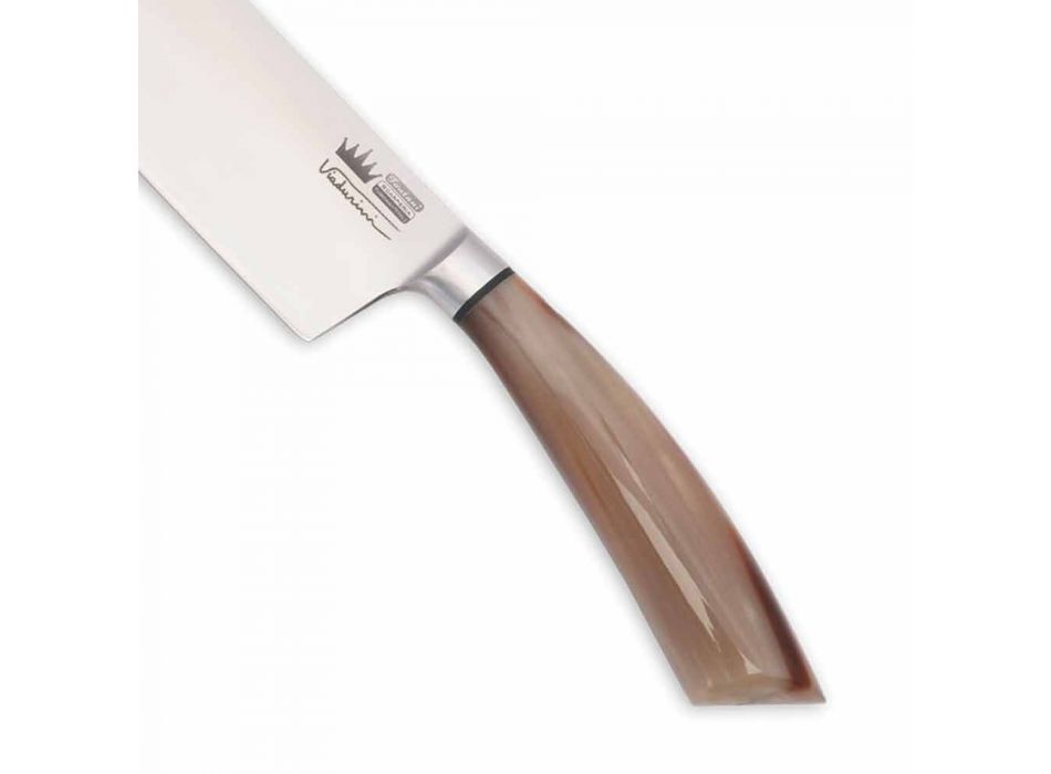 Couteau Usuba avec lame en acier de 16 cm fabriqué à la main en Italie - Dedolo Viadurini