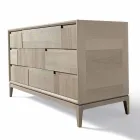 Commode 3 tiroirs design moderne en noyer massif, Nino Viadurini