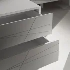 Commode à 3 tiroirs en panneaux de particules de bois peints - Gemelli Viadurini