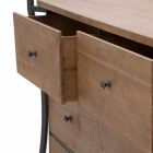Commode design 5 tiroirs en bois de sapin et fer - Doran Viadurini