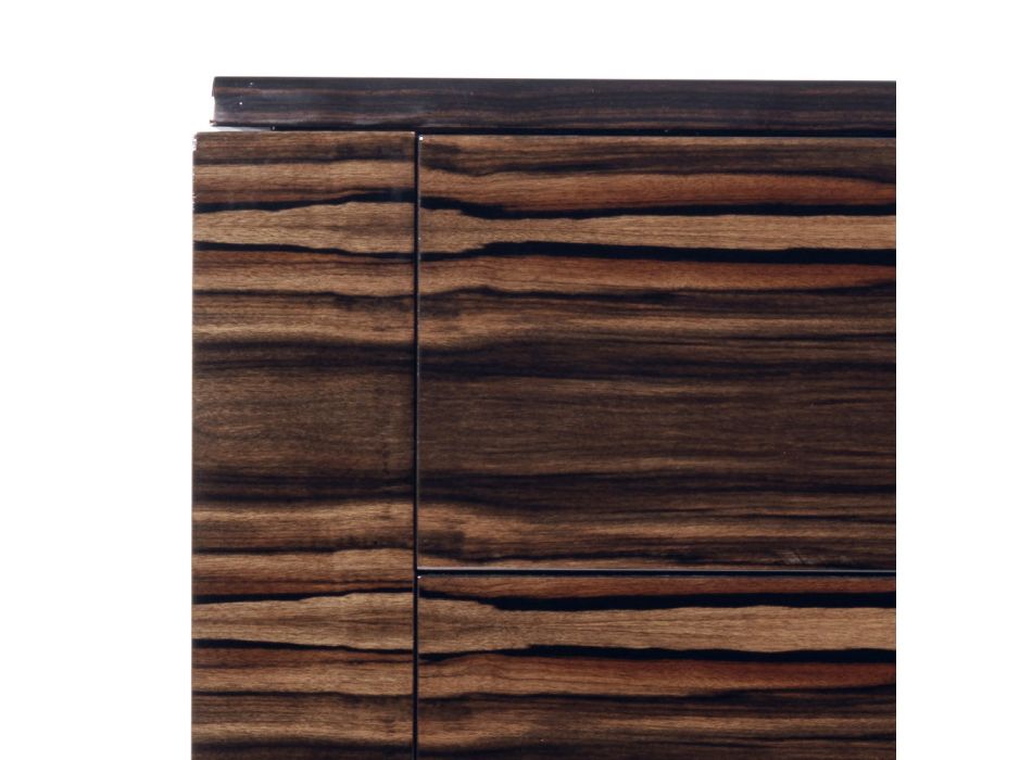 Commode design italien Grilli Zarafa 4 tiroirs en bois d'ébène  Viadurini