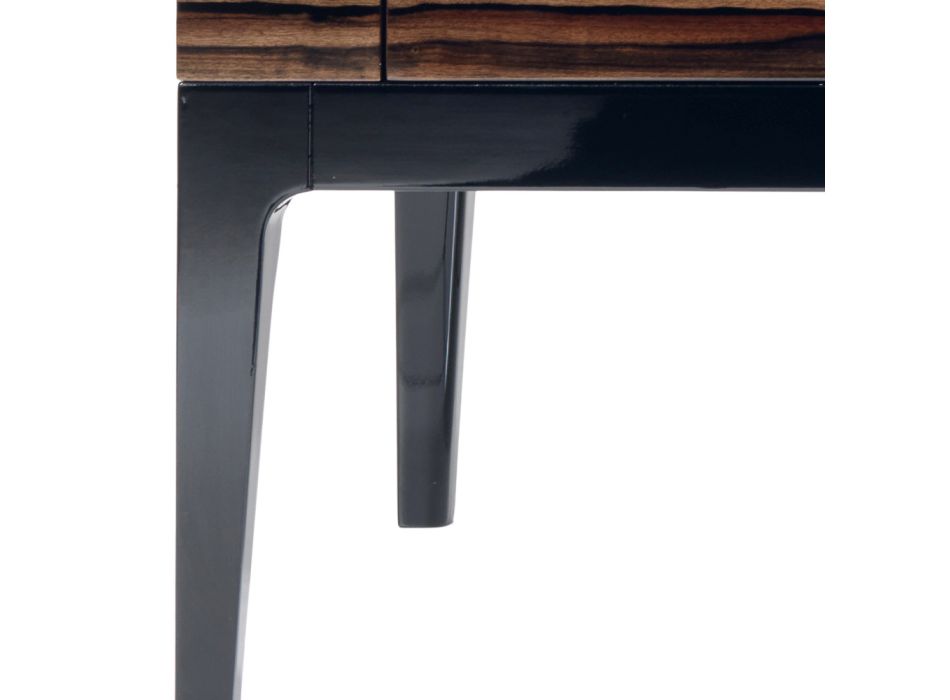 Commode design italien Grilli Zarafa 4 tiroirs en bois d'ébène  Viadurini