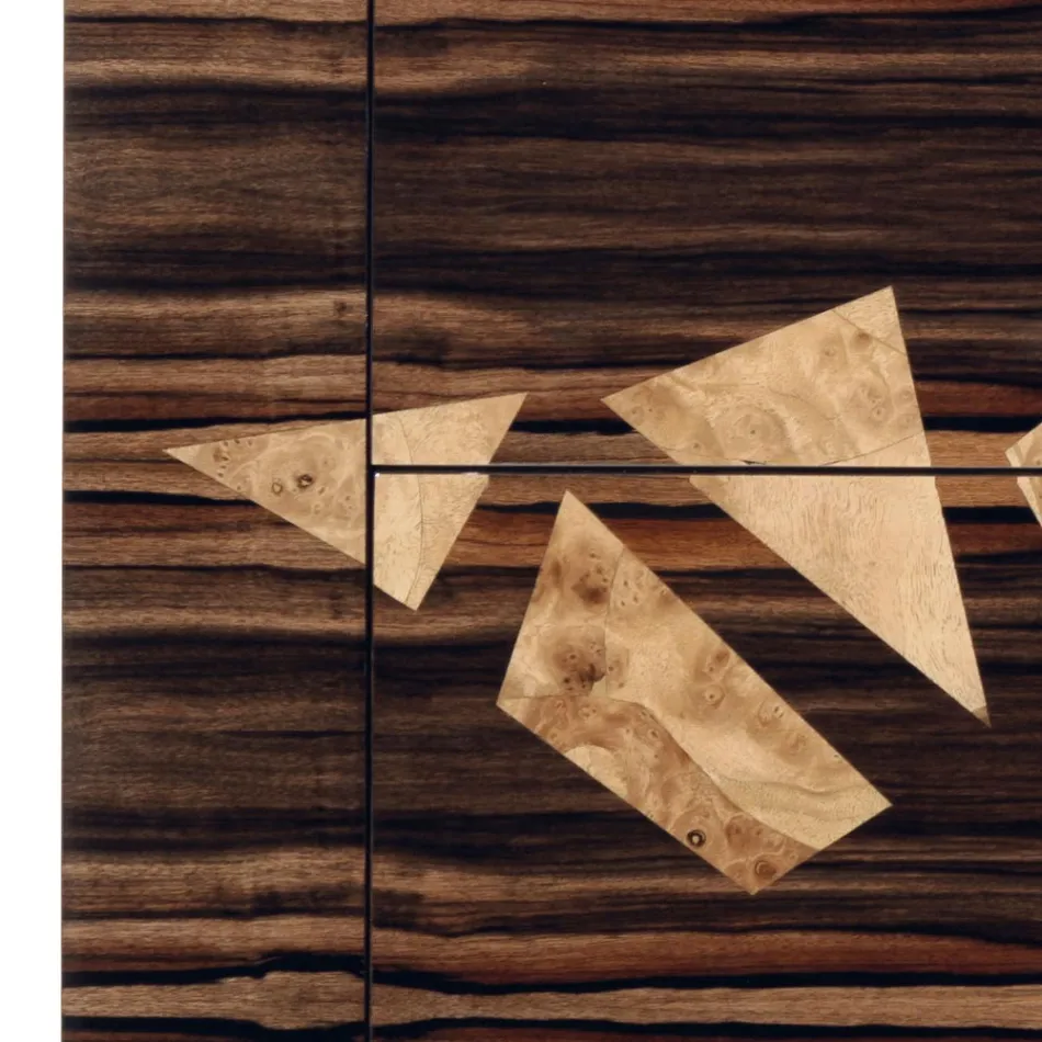 Commode design italien Grilli Zarafa 4 tiroirs en bois d'ébène  Viadurini