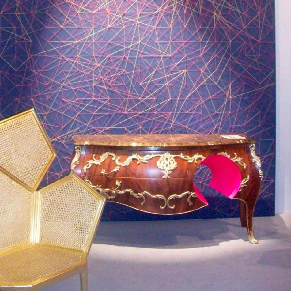 Dresser en marbre et les décorations dans la conception ottore, fabriqué en Italie, Gildo Viadurini