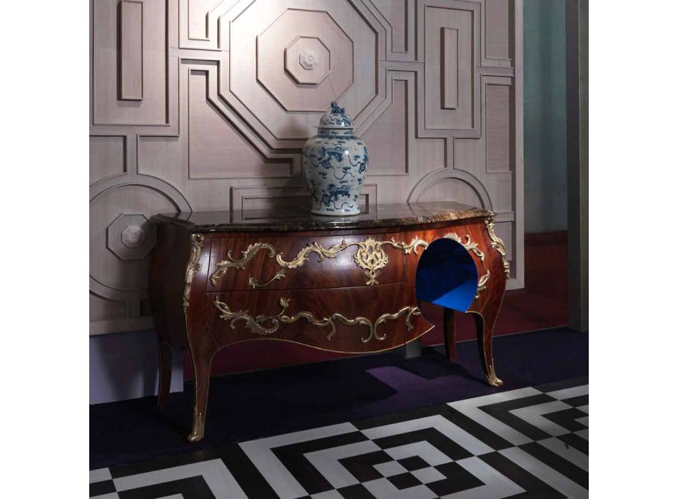 Dresser en marbre et les décorations dans la conception ottore, fabriqué en Italie, Gildo Viadurini