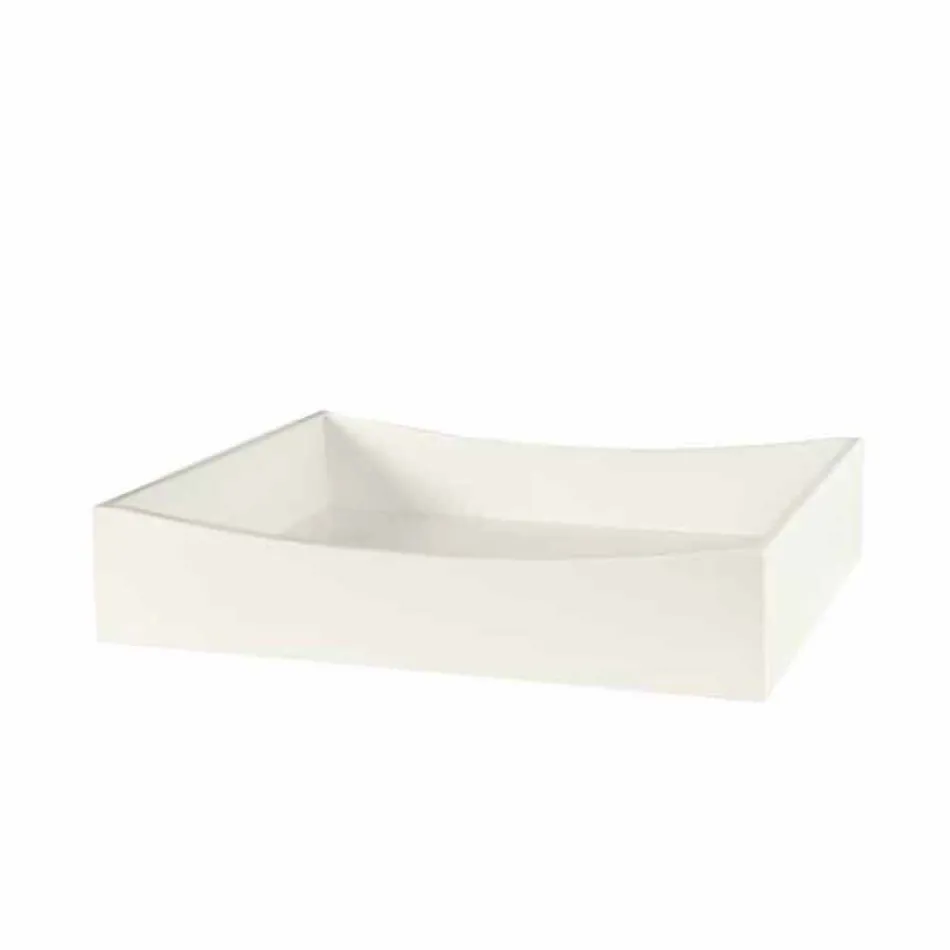 Commode en verre extralight et six tiroirs en bois blanc fabriqués en Italie - Ganzo Viadurini