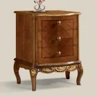 Chambre de chevet en bois avec 3 tiroirs Made in Italy - Chantilly Viadurini