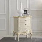 Chambre de chevet en bois avec 3 tiroirs Made in Italy - Chantilly Viadurini