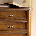 Table de chevet de chambre en bois de noyer 3 tiroirs Made in Italy - Richard Viadurini