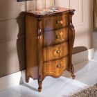 Table de chevet classique en bois marqueté 4 tiroirs Made in Italy - Ottaviano Viadurini