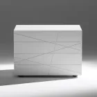 Table de chevet à 1 tiroir en aggloméré peint - Leone Viadurini