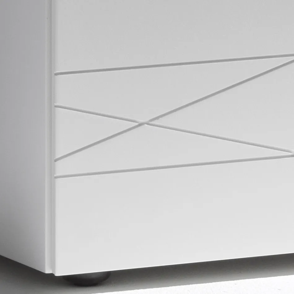 Table de chevet à 1 tiroir en aggloméré peint - Leone Viadurini