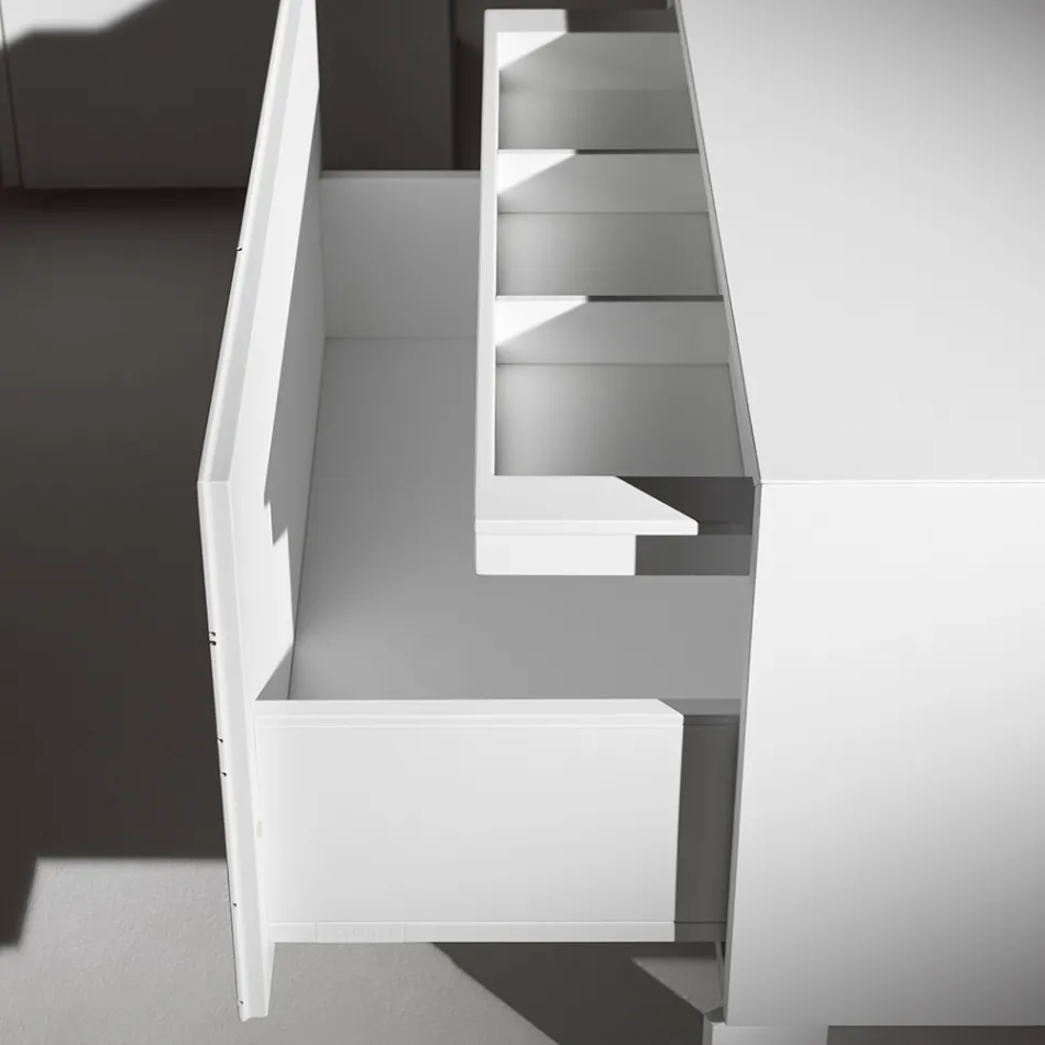 Table de chevet à 1 tiroir en aggloméré peint - Leone Viadurini