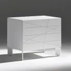 Table de chevet à 1 tiroir en aggloméré peint - Leone Viadurini