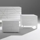 Table de chevet à 1 tiroir en aggloméré peint - Leone Viadurini