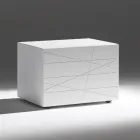 Table de chevet à 1 tiroir en aggloméré peint - Leone Viadurini