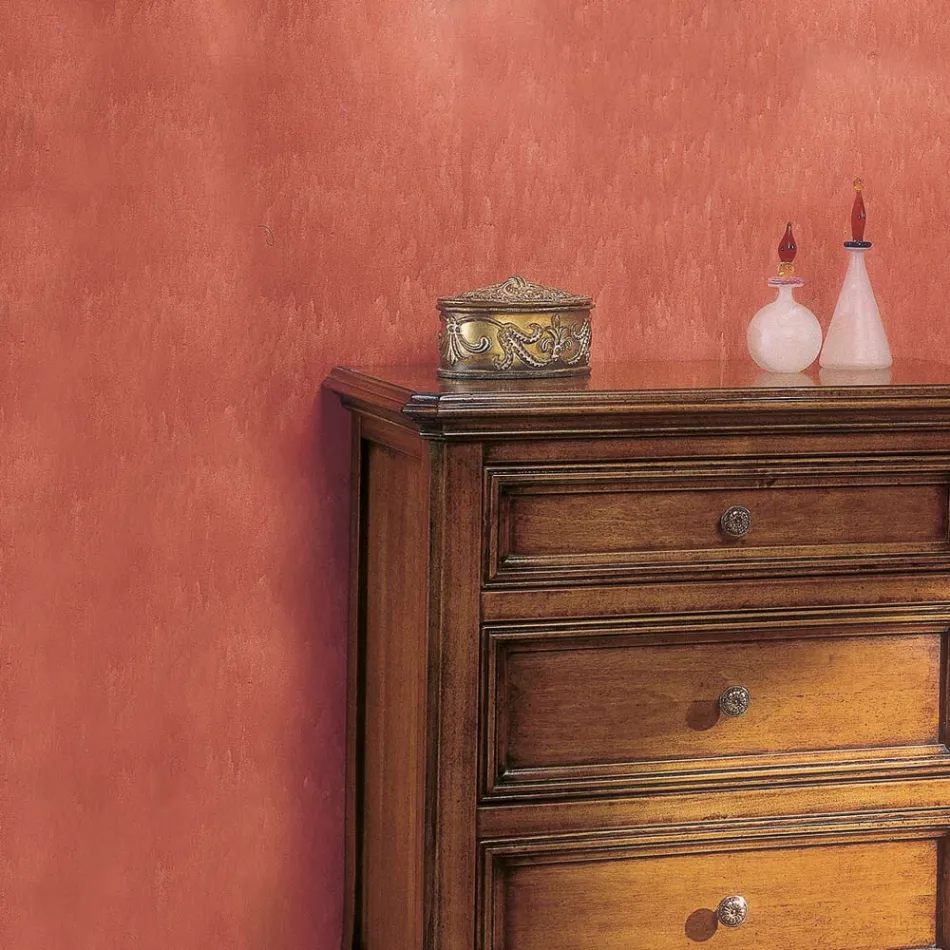 Table de chevet avec 3 tiroirs en bois de Bassano, France Made in Italy - Hawwat Viadurini