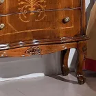 Table de chevet avec 3 tiroirs en bois de noyer Bassano Made in Italy - Luxury Viadurini